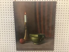 C. 1996 Still Life Oil Painting Attributed To Evelyn Hofer Signed 20 x 16”