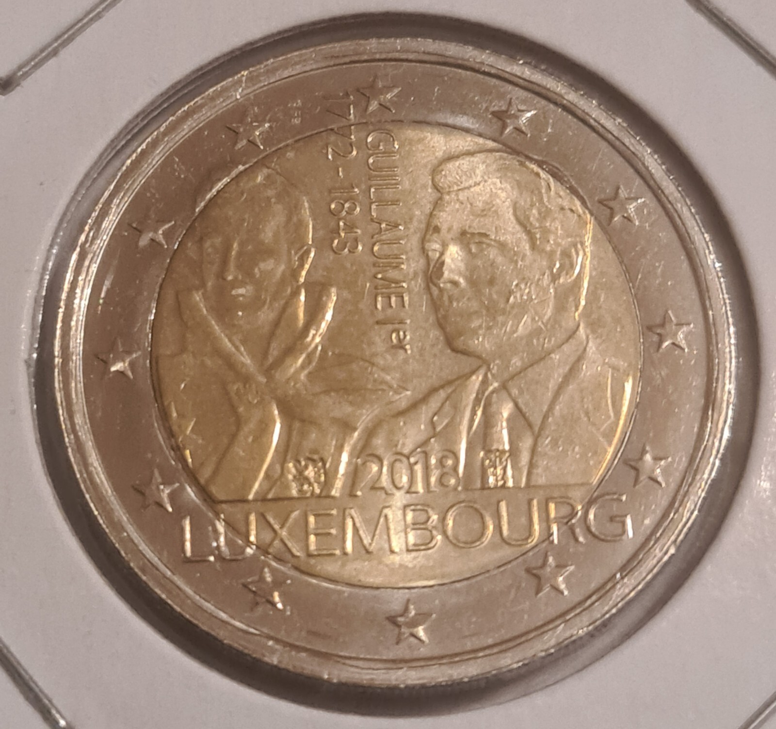Luxembourg, Henri, 2 Euro, Death of Guillaume I, 2018, BU UNC Fauté 