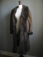 Vintage Long Sheepskin Shearling Coat 12 14 Real Wool Grizzly Adams Steampunk