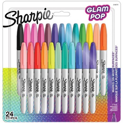 Sharpie Glam Pop feine Permanentmarker 24 Stück Markierungen auf den meisten Oberflächen