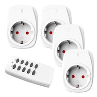 Hbn 4X Funksteckdosen Mit 1 Fernbedienung, 16A/3.680W Ferngesteuerte Stecker