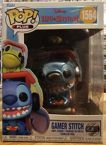 Funko Pop Disney Lilo & Stitch Gamer Stitch Metallic #15 Vinyl Figure Brand New 