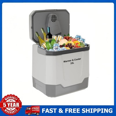35Quart 33L Portable Electric Cooler Warmer 12V/110V Dual-Power Car Refrigerator