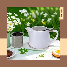 Ceramic Hospitality Stump Teapot 19oz/550ml with Stainless Steel Infuser and Lid