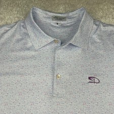 Peter Millar Polo Shirt Mens XL Summer Comfort Performance Car TV Over Print AOP
