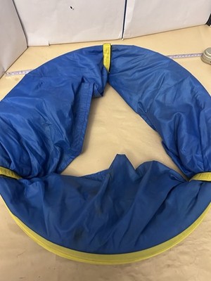 Used Kids Cloth foldable Blue/Yellow tunnel with mesh windows unbranded