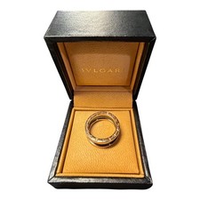 BVLGARI B.Zero1 18K 9.5g Solid Rose Gold and Black Ceramic 2-Band Ring, 59 US 9