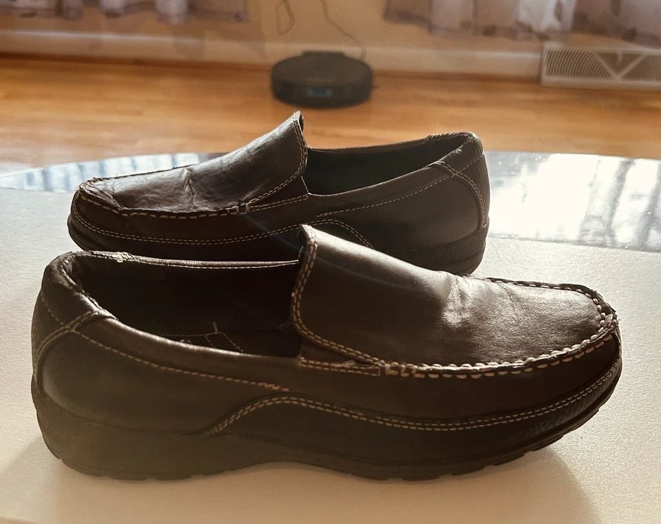 GH Bass & Co Miles 6862-200 Brown Leather Kids Slip On Loafers Sz 6m - Image 3 of 4