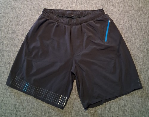 Lululemon Reflective Running Training Shorts 6" Brief Lined Black Size Small