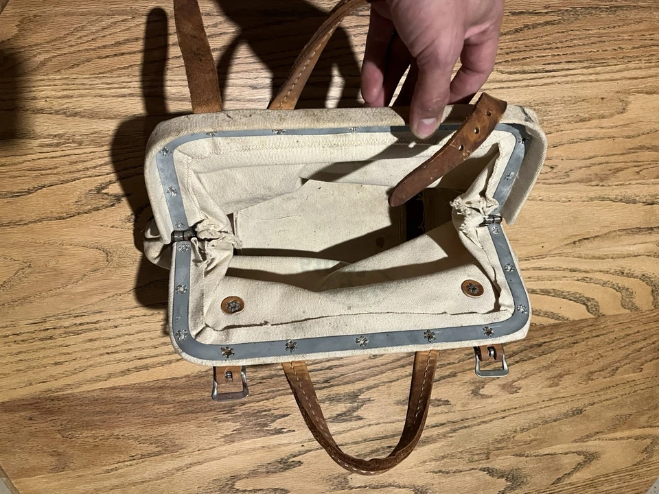 Bolsa de herramientas vintage Klein Tools 5102-12 de lona y cuero de alta resistencia para liniero Foto 4 de 4