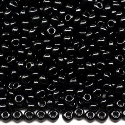 6/0 23980 Preciosa Tschechische kleine Glasperlen Rocailles 4,1 mm. Schwarz b...