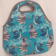 Koverz Dragon Themed Neoprene Lunch Bag Zip Close Double Handle