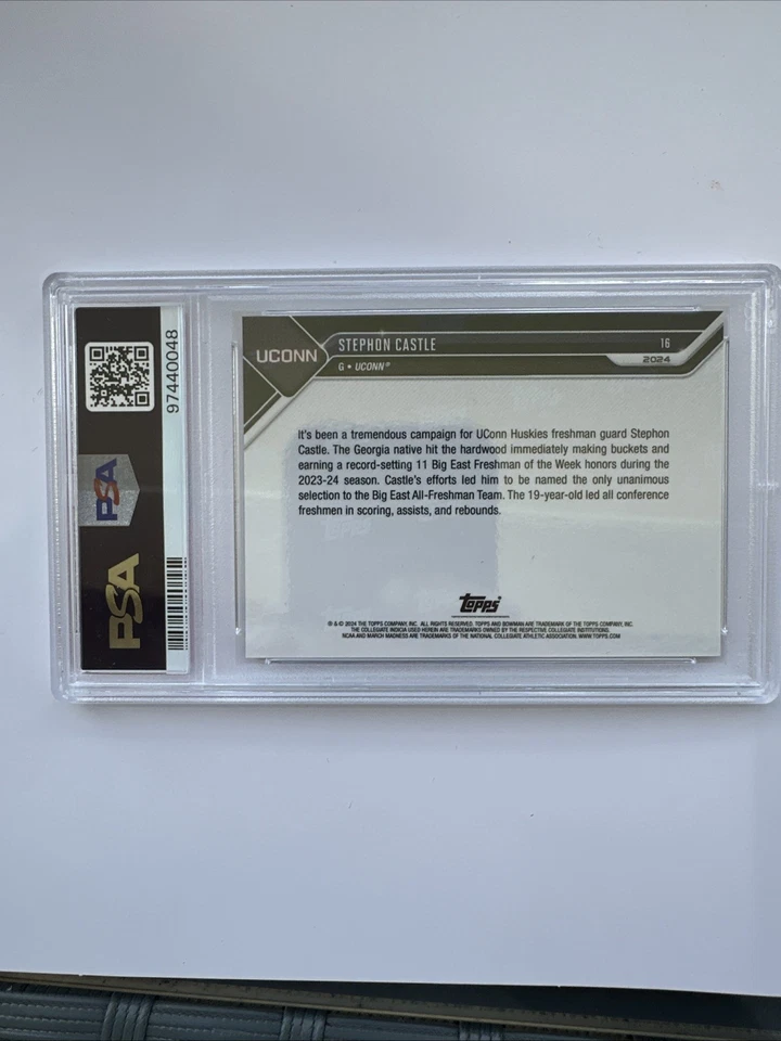 STEPHON CASTLE 2024 Bowman U Now March Madness #16 Rookie Of Year UConn Spurs 🔥 - Image 2 of 2