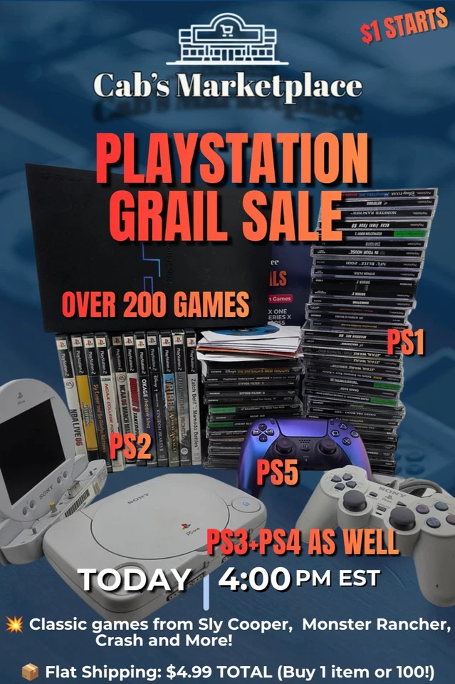 PLAYSTATION GRAIL SALE🔥DAY 5 - PS1,  PS2, PS3, PS4, PS5 Grails + Consoles