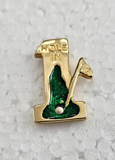 Gold and Emerald Green "Hole in One" Lapel Pin