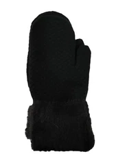 Cozy Black Blue Knit Mittens New