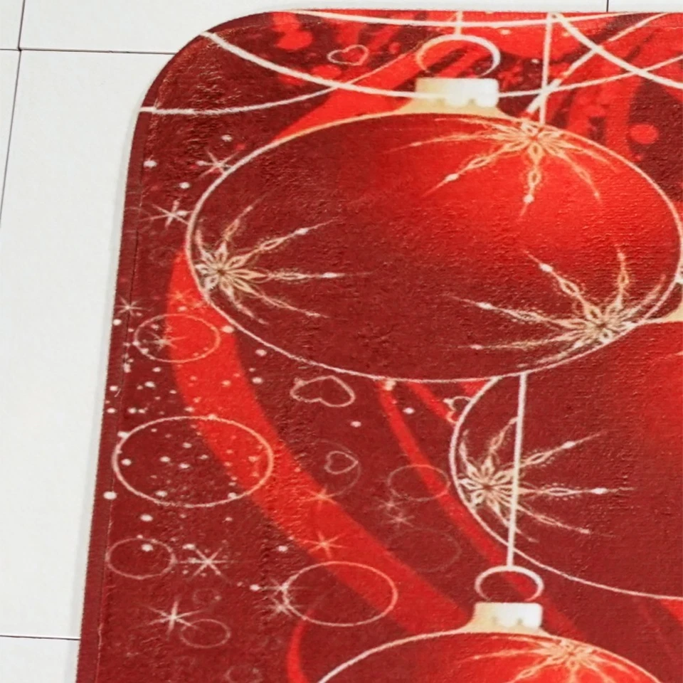 3 in 1 Weihnachtskugel Muster Bad Mat Set Rutschfeste Waschraum Teppich Matte - Bild 3 von 4