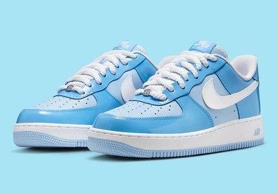 Men's Size 9.5 - Nike Air Force 1 '07 LV8 Psychic Blue Patent -HV9405-400 -NEW-
