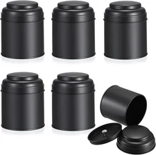 6 Pack Tea Tins Canister with Airtight Double Lids, 8 Fl Oz Loose Leaf Tea Stora
