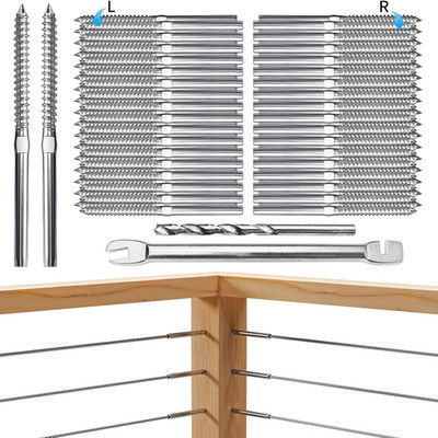 Swage Lag Screws for Cable Railing - 80 Pack T316 Stainless Steel Left and Right