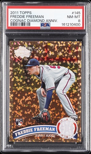 2011 TOPPS COGNAC DIAMOND ANNIVERSARY #145 FREDDIE FREEMAN ROOKIE RC PSA 8