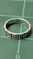 Sterling Silver Ring Greek Key Design Band Ring Sz 6 925