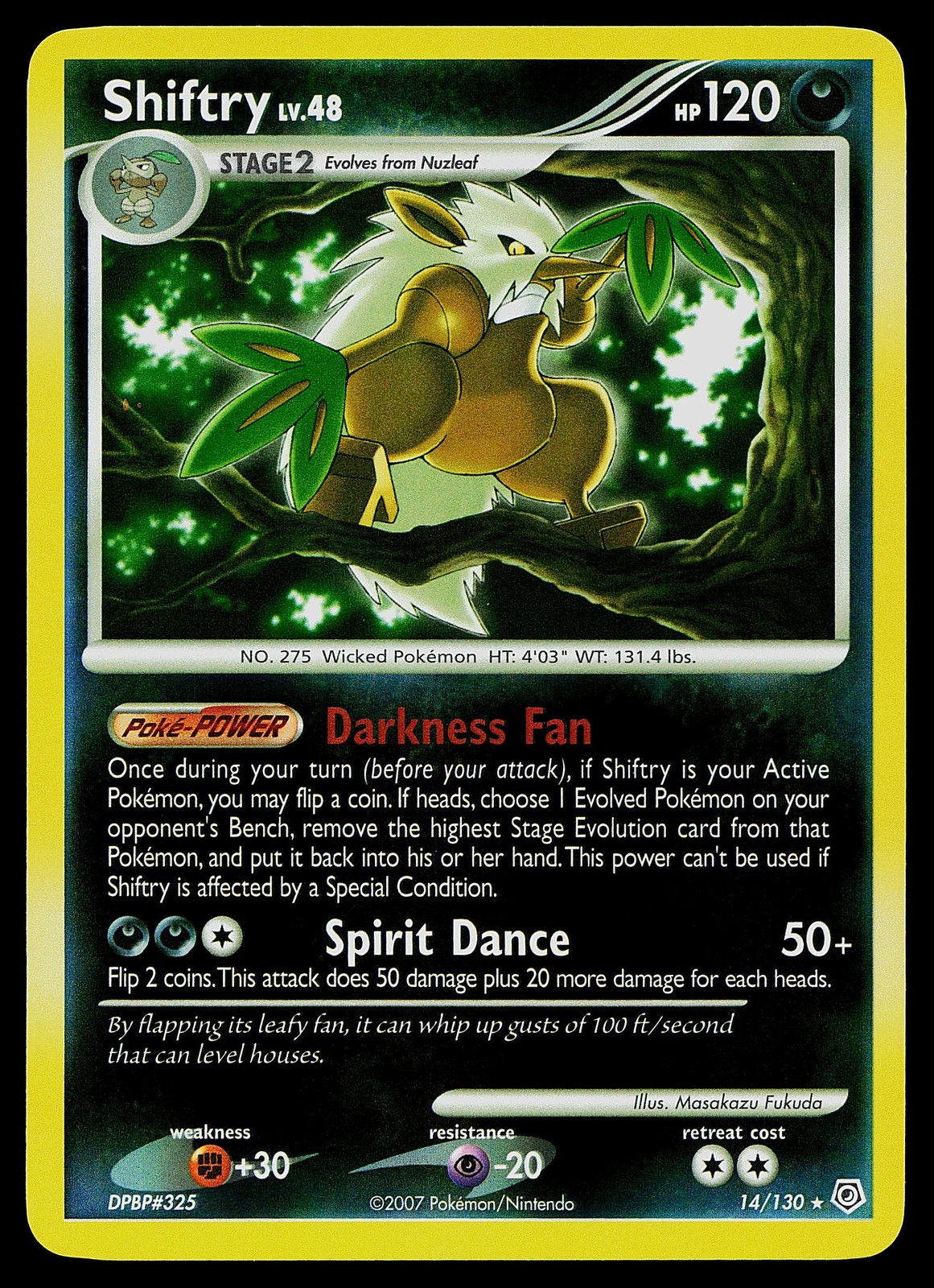 Pokemon Card - Shiftry Diamond and Pearl 14/130 Reverse Holo