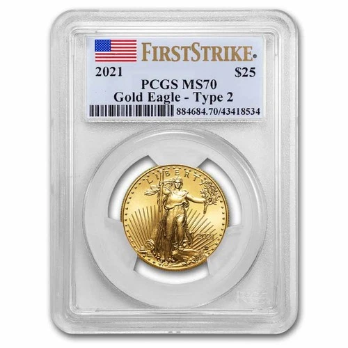2021 1/2 oz American Gold Eagle (Type 2) MS-70 PCGS (FS®)