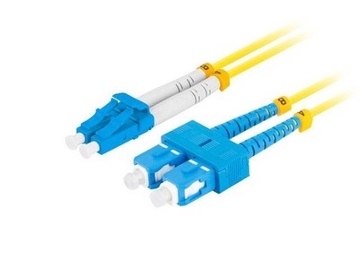 Lanberg SM SC/UPC-LC/UPC Duplex 3,0 mm LSZH G657A1 Glasfaser-Patchkabel 3 m Gelb