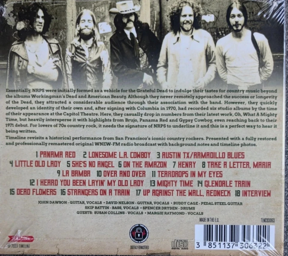 New Riders Of The Purple Sage-Capitol Theatre Passaic 1975 (NEW CD) Sealed - Image 2 of 2
