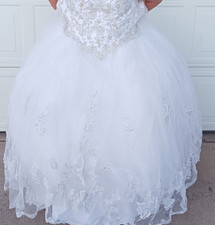 Size 16 David's Bridal - Santa Monica CT2881A Wedding Dress,white-used-polyester
