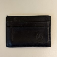 Mercedes Benz leather Card Case Slim Compact Wallet with ID 3x4'' BLACK