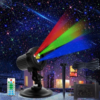 Christmas Laser Lights Outdoor Garden Star Projector with Moving RGB Waterproof