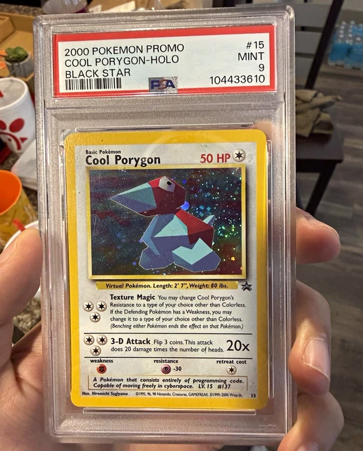  FART SWIRL🌀🌀PSA 9 2000 Pokemon Promo Cool Porygon #15 Holo Black Star English