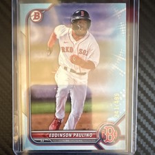 2022 Bowman Draft Eddinson Paulino Sky Blue Serial Numbered Rookie Red Sox 499 