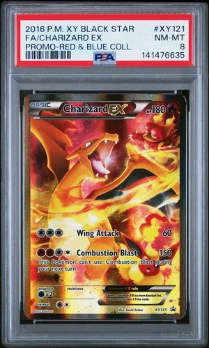 2016 POKEMON XY PROMO RED & BLUE COLLECTION FULL ART/CHARIZARD EX PSA 8