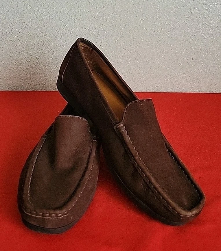 Mocassini Clarks slip on scamosciati marroni tacco basso donna 8 5 M made in Brasile