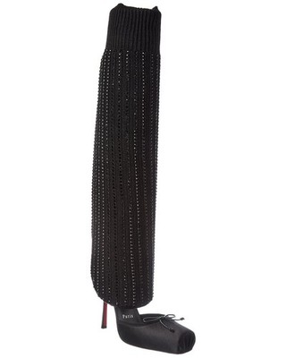 Christian Louboutin Cassia Annmac 100 Satin Satin Leg Warmer Pump Women's