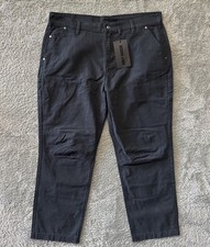 Harley Davidson Mens Black Woven Carpenter Work Pants Size 40x30 NEW NWT