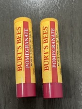 BURT'S BEES POMEGRANATE MOISTURIZING LIP BALM STICK Lot of 2 NEW 