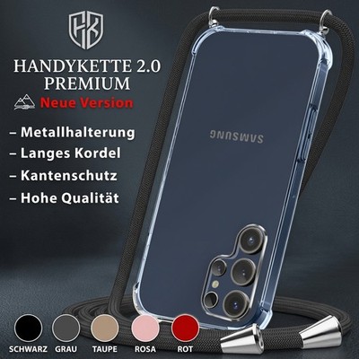 Handykette für Samsung S Handyhülle mit Kordel Band zum Umhängen Case Silikon