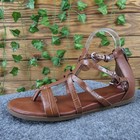 Nine West Women's 9 Brown Synthetic Sandals Gladiator Strappy Casual Comfort