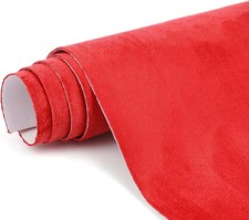Red Suede Fabric Wrap - 12x60 Inch Suede Wrap For Car Interior - Self-adhesiv...
