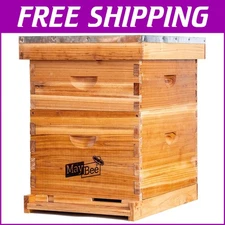 Beginner-Friendly Bee Hive Supplies Kit with Deep Hive Box & Frames Included