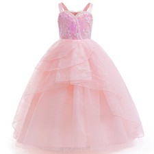 Kids 2024 Halloween Movie Wicked Cosplay Glinda Girls Pink Dress Wizard Costume