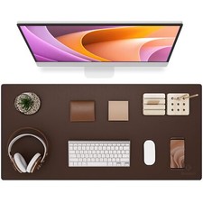 Non-Slip Desk Mat Leather Desk Pad Desk Blotter Desktop Mat for Desk Large De...