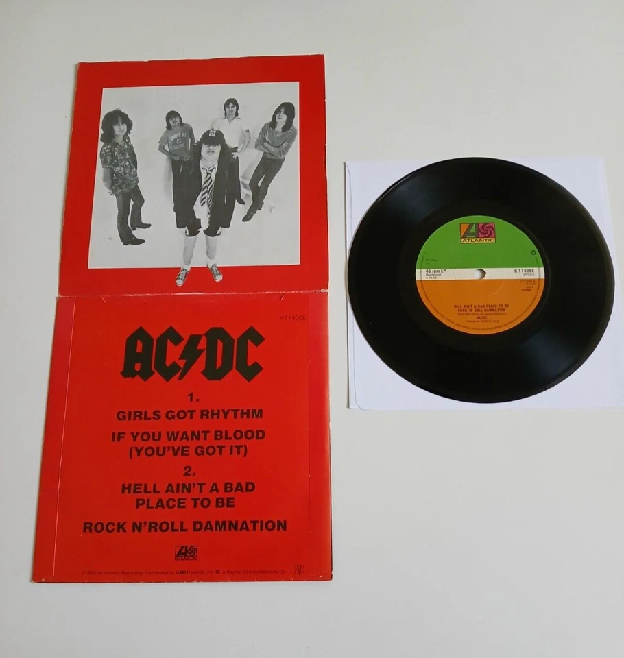 AC/DC GIRLS GOT RHYTHM GATEFOLD VINYL 7" SINGLE ATLANTIC UK 1979 DISC NEAR MINT - Image 2 of 2