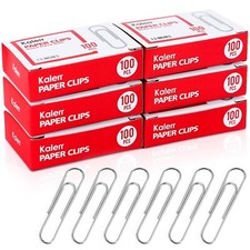 Paper Clips, 600 Pcs Paperclips 6 Boxes of 100 Each , Premium Paper Clip, 1-...