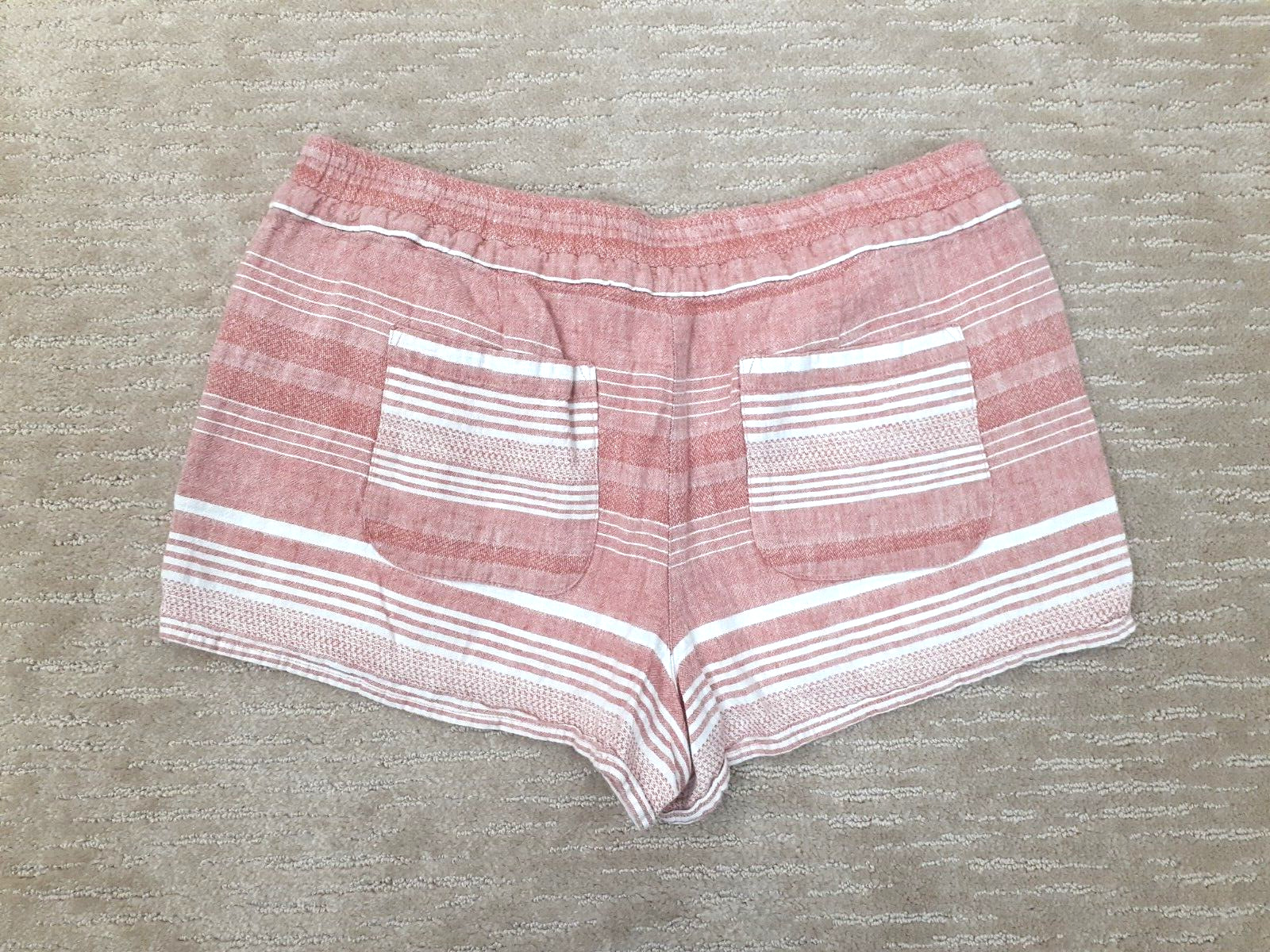 Loft Womens S Linen Blend Running Shorts Red Whit… - image 3