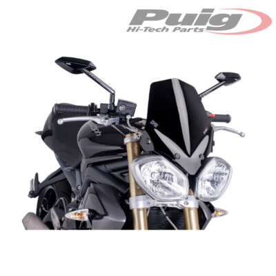 PUIG WINDSHIELD BLACK 5658N TRIUMPH STREET TRIPLE 675 R 2013